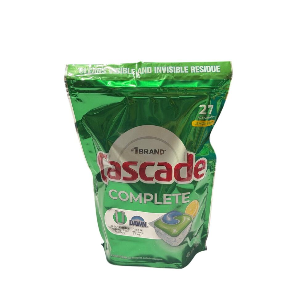 Cascade Complete ActionPacs Dishwasher Detergent with Dawn 27 Count New
